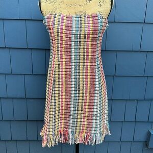 💛❤️💙House of Harlow dress large strapless red blue cotton